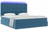 vidaXL Bett mit Stauraum und LED mit LED Dunkelblau 180 x 200 cm Samt 3372805 Bild 3