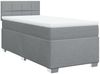 Boxspringbett mit Matratze, Stoff, Viereckige, grauer Fuß, Hellgrau, 90x190 cm, true Bild 3
