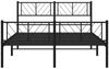 vidaXL Bettgestell mit Kopf- und Fußteil, Metall, Schwarz, 140x190 cm Bild 5
