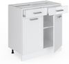 Küchenunterschrank R-Line Weiß Hochglanz 80 cm ohne Arbeitsplatte Vicco Bild 3