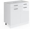 Küchenunterschrank R-Line Weiß Hochglanz 80 cm ohne Arbeitsplatte Vicco Bild 4