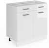 Küchenunterschrank R-Line Weiß Hochglanz 80 cm ohne Arbeitsplatte Vicco Bild 5