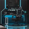 Yaheetech Gaming-Stuhl mit Massagefunktion & Kopfstütze & Fußstütze Ergonomischer PC-Stuhl, höhenverstellbarer Drehstuhl Computerstuhl Verstellbare Rückenlehne, Kunstleder Schwarz, 72 × 72 × 124,5–134 cm Bild 2