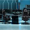 Yaheetech Gaming-Stuhl mit Massagefunktion & Kopfstütze & Fußstütze Ergonomischer PC-Stuhl, höhenverstellbarer Drehstuhl Computerstuhl Verstellbare Rückenlehne, Kunstleder Schwarz, 72 × 72 × 124,5–134 cm Bild 3