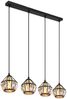 Pendelleuchte, Metall, Schwarz-matt, 4-Flammig, L 73 cm Bild 2