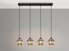 Pendelleuchte, Metall, Schwarz-matt, 4-Flammig, L 73 cm Bild 3
