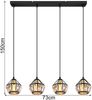 Pendelleuchte, Metall, Schwarz-matt, 4-Flammig, L 73 cm Bild 4