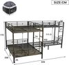 Etagenbett 90×200/140×200 cm mit 3-stufiger Leiter und stabilem Lattenrost, Schwarz, ohne Matratze Bild 5