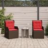 vidaXL Liege-Gartenstühle 2 Stück mit Kissen Braun Polyrattan 368997 Bild 3