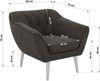Polstersessel PIRS 1 skandinavischer Design 1-Sitzer, Sessel mit Wellenfederung, weiße Füße, Einzelsessel, Hoher Sitzkomfort - Dunkelgrau Velvet Bild 5