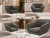 Polstersessel PIRS 1 skandinavischer Design 1-Sitzer, Sessel mit Wellenfederung, weiße Füße, Einzelsessel, Hoher Sitzkomfort - Dunkelgrau Velvet Bild 2