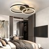 ZMH LED Deckenlampe Dimmbar Deckenleuchte Wohnzimmer Schwarz Wohnzimmerlampe Modern Schlafzimmerlampe 46W 2-Ringen für Schlafzimmer Arbeitszimmer Büro Küchen Hotel Restaurant Esszimmer- 59*40*12CM Bild 2
