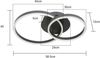 ZMH LED Deckenlampe Dimmbar Deckenleuchte Wohnzimmer Schwarz Wohnzimmerlampe Modern Schlafzimmerlampe 46W 2-Ringen für Schlafzimmer Arbeitszimmer Büro Küchen Hotel Restaurant Esszimmer- 59*40*12CM Bild 5