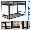 Metall-Etagenbett mit zwei Einzelbetten, Maße 90*190 cm / Schweres, stabiles Metallgestell / Geräuscharmes Design / Sicherheitsgeländer / Kein Boxspring erforderlich. Bild 2