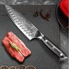KingLux Damastmesser Damast Santokumesser aus Damaszener Stahl Küchenmesser Bild 2