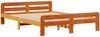 vidaXL Massivholzbett ohne Matratze Wachsbraun 140x200 cm Kiefernholz 855474 Bild 3