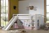 Vipack 'Pino' Halbhochbett 90x200 cm, weiß, Kiefer massiv, mit Rutsche und Textilset 'Princess Sophie' Bild 2