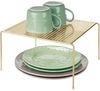 mDesign Geschirrablage 2er Set Metall Messing Freistehendes Tellerregal Regal Bild 4