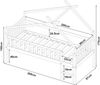 Hausbett Sotkamo 90x200cm mit Rausfallschutz Kiefernholz Weiß [en. casa] Bild 3