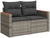 vidaXL Gartensofa 2-Sitzer mit Kissen Grau Poly Rattan 366128 Bild 2