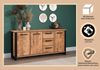 trendteam smart living - Enna - Sideboard - Mango/Schwarz - Kommode mit 3 Türen, 3 Einlegeböden und 3 Schubladen - (BxHxT) 180 x 86 x 45 cm – Schubladen mit Vollauszug-Funktion Bild 3