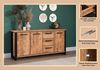 trendteam smart living - Enna - Sideboard - Mango/Schwarz - Kommode mit 3 Türen, 3 Einlegeböden und 3 Schubladen - (BxHxT) 180 x 86 x 45 cm – Schubladen mit Vollauszug-Funktion Bild 2