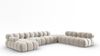 Micadoni Modulares Panorama Ecksofa Bellis 7-Sitzer Rechts Samt Bluvel Dunkelbeige Bild 2