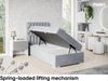 MEBLINI Boxspringbett DALIA 90x200 cm mit Bettkasten - H3/Hellgrau Samt Gepolstert Einzelbett mit Topper & Taschenfederkern-Matratze - 90x200 Rechts Bild 3