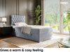MEBLINI Boxspringbett DALIA 90x200 cm mit Bettkasten - H3/Hellgrau Samt Gepolstert Einzelbett mit Topper & Taschenfederkern-Matratze - 90x200 Rechts Bild 4