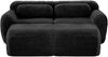 Ecksofa mit großer Sitzfläche, Plüschstoff, modular mit 2 Ottomans, montagefrei, Schwarz,204x179x73 cm Bild 5