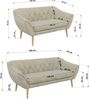 Skandinavisches Sofa Set PIRS 3-2, Komplettset, Wellenfederung, Buche Füße, Sitzgruppe, Polstermöbel Set - Beige Velvet Bild 5