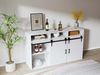 HOMAVO Sideboard HG1 kommode mit Schiebetüren & 4 Schubladen – 140 cm (FSC®, viel Stauraum, pflegeleicht), für Wohnzimmer Schlafzimmer Büro Flur Bild 2