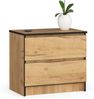 Home Collective Kommode 60 cm breit Holz Highboard Sideboard für Flur Schlafzimmer Wohnzimmer (Kommode Schlafzimmer Kommode mit Schubladen Holz Schrank), Kinderzimmer Organizer, 55 cm hoch mit 2 Schubladen Eiche Bild 4
