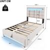 Polsterbett 90x200 cm mit LED, USB-Anschluss und hydraulischem Bettkasten, ohne Matratze Bild 5