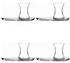 Pasabahce 4er set 2x Teeglas + 2x UntertasseTeeglas 125ml transparent Bild 4