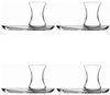 Pasabahce 4er set 2x Teeglas + 2x UntertasseTeeglas 125ml transparent Bild 5