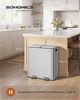 SONGMICS Mülleimer Küche, 2 x 30 L, 2 Fächer, Mülltrennsystem, Softclose, herausnehmbare Inneneimer, Pedalen, Edelstahl, metallicsilber Bild 2