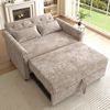 Merax Schlafsofa Sofabett, 2-Sitzer-Sofa aus Chenille, 120x80x82cm/120x170x59cm 1 Teile, 3-in-1 Schlafsofa mit verstellbarer Rückenlehne, 2 Kissen & Armlehnen Bild 3