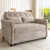 Merax Schlafsofa Sofabett, 2-Sitzer-Sofa aus Chenille, 120x80x82cm/120x170x59cm 1 Teile, 3-in-1 Schlafsofa mit verstellbarer Rückenlehne, 2 Kissen & Armlehnen Bild 2