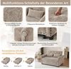 Merax Schlafsofa Sofabett, 2-Sitzer-Sofa aus Chenille, 120x80x82cm/120x170x59cm 1 Teile, 3-in-1 Schlafsofa mit verstellbarer Rückenlehne, 2 Kissen & Armlehnen Bild 4