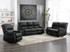 Vente-unique - CANBY Sofa Kunstleder Schwarz - B 90 cm x H 95 cm x L 183 cm Bild 5