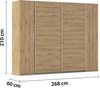 rauch Kleiderschrank, Dreh- und Schwebetürenschrank KRONACH, 4-türig, Eiche Artisan, 268 x 210 x 59 cm Bild 4