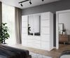Masseno Drehtürenschrank ELISE 196 cm Kleiderschrank mit Spiegel 4 Türen und 3 Schubladen Weiß Bild 2