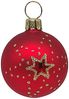 Christbaumkugel Ø4cm, rot matt, Doppelstern - Schatzhauser Weihnachtsschmuck Bild 1