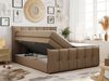 Boxspringbett KING DE LUX - 7-Zonen Matratze - PREMIUM-11-KING - 200x200cm - Braun Kunstleder - H4 Bild 2
