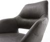 Drehstuhl Yago-Flex mit Armlehnen Mikrofaser Anthrazit Vintage Kreuzgestell breit schwarz 360° drehbar Wippfunktion Taschenfederkern Bild 4