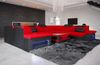 Stoff Wohnlandschaft Brianza – Komfort & Stil - Mikrofaserstoff - Rot-Schwarz - Links Bild 3