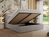 Polsterbett GOLD 5 CLASSIC 160 x 200 cm mit LED-Beleuchtung & Bettkasten, Doppelbett inkl. Lattenrost, Metall-Lift-System & Stauraum, Foam Matratze - Hellgrau Plüsch - MIRO LUX Bild 3