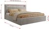 Polsterbett GOLD 5 CLASSIC 160 x 200 cm mit LED-Beleuchtung & Bettkasten, Doppelbett inkl. Lattenrost, Metall-Lift-System & Stauraum, Foam Matratze - Hellgrau Plüsch - MIRO LUX Bild 4