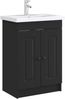 vidaXL Unter dem Waschbecken Badschrank Schwarz 78,5 x 37,5 x 81 cm 890015 Bild 3